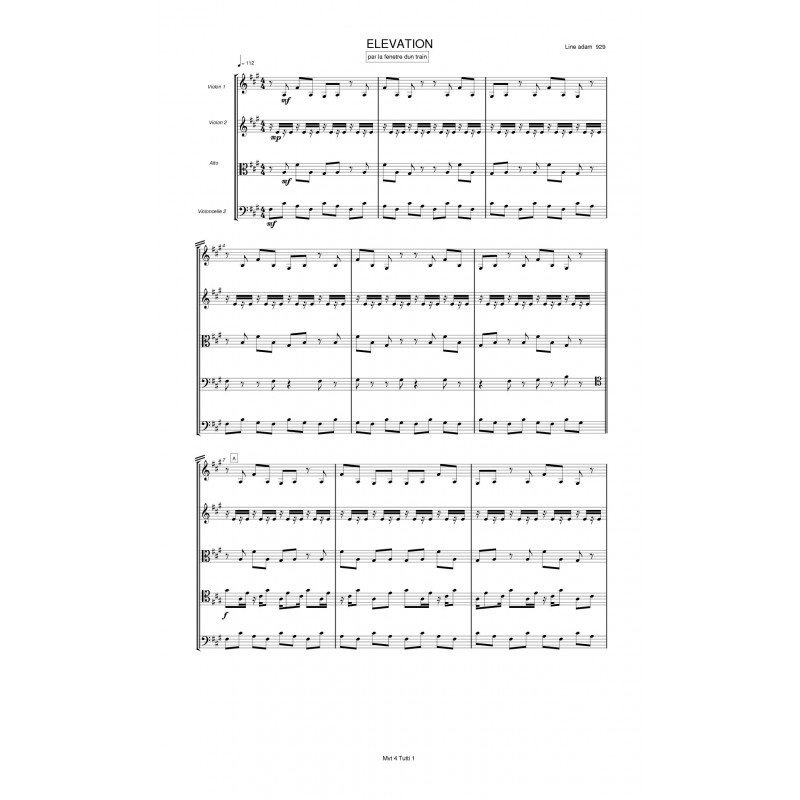 ELEVATION partition: violon alto violoncelle