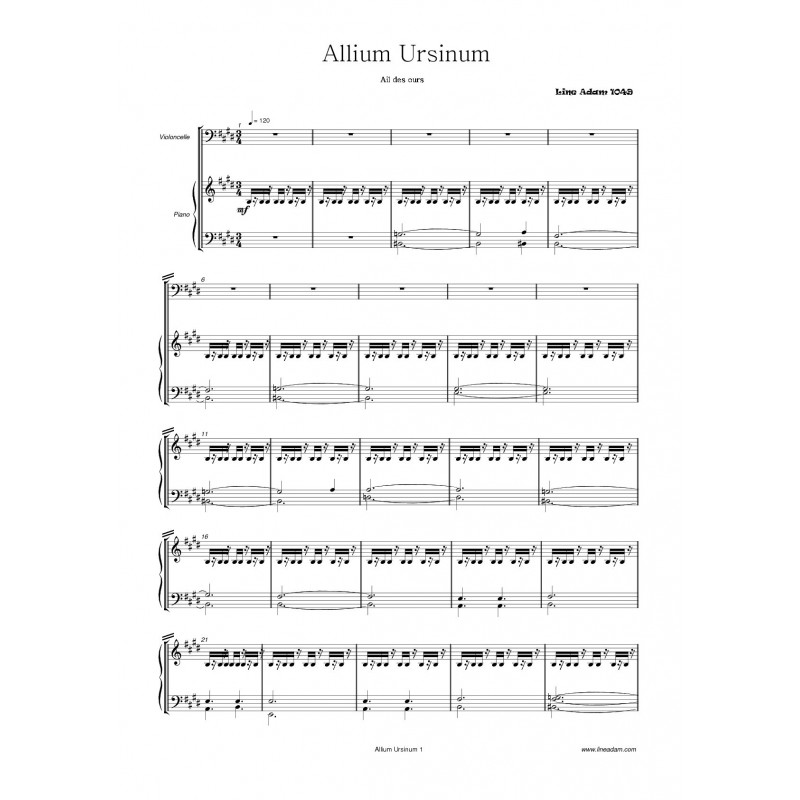 ALLIUM URSINUM score: piano - cello