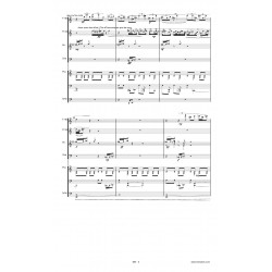 AU DESSUS DU VOLCAN partition: 4 flûtes 2 cors 4 contrebasses piano timbales