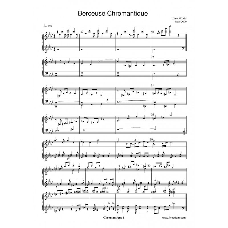 BERCEUSE CHROMANTIQUE score: piano